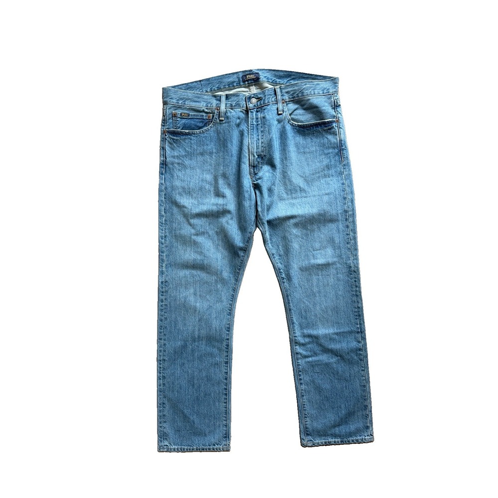 Polo Ralph Lauren Varick Slim Straight Medium Wash Blue Denim Jeans Men's 35x30